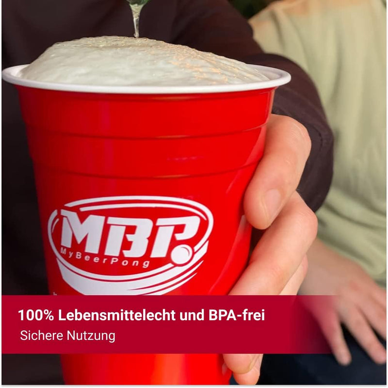 25 rote Logo Becher Set (25 Becher + 3 Bälle)
