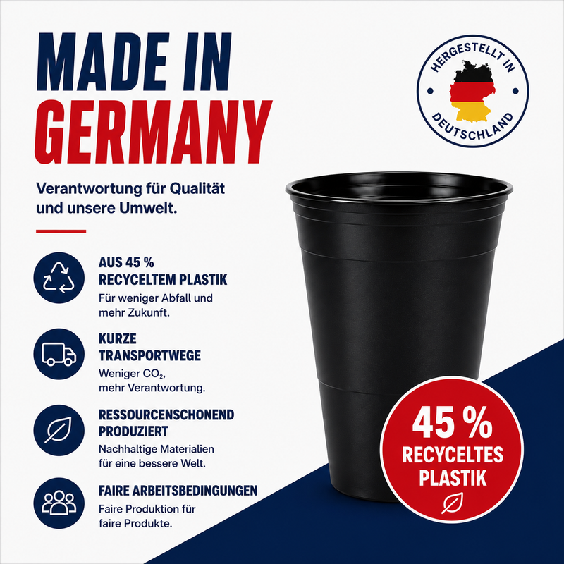 BOOZIE'S® Beer Pong Mehrwegbecher Set (22x inkl. 3 Bällen)
