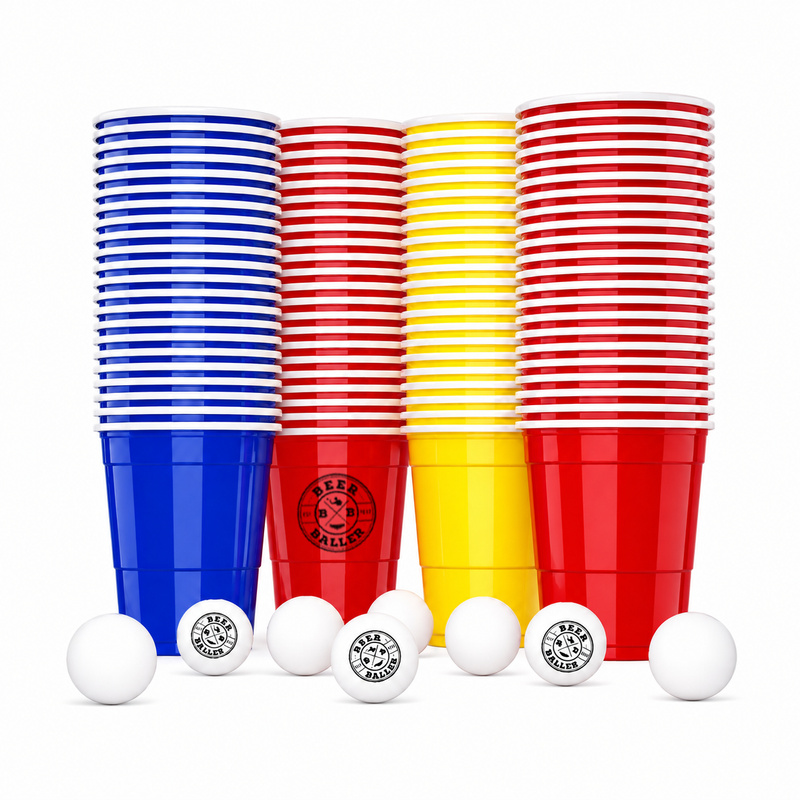 BeerBaller® Beer Pong Becher Set (100x inkl. 12 Bällen)