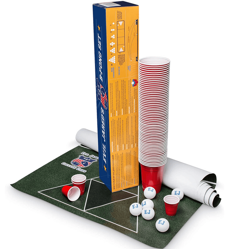 Beer Pong Matte (inkl. 60 Bechern, 4 Shot Cups & 6 Bällen)
