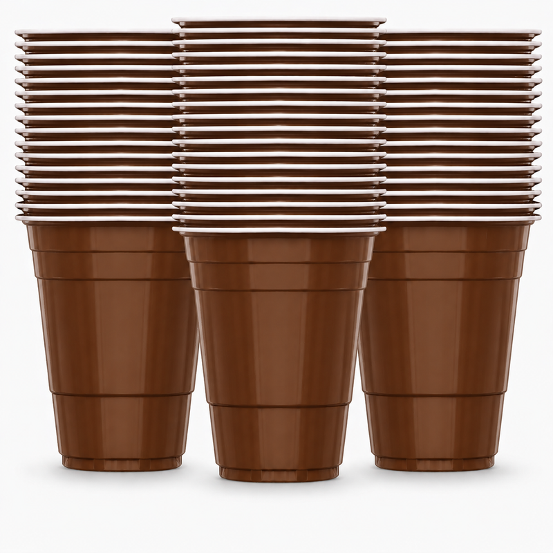 Beer Pong Becher Braun (50x)