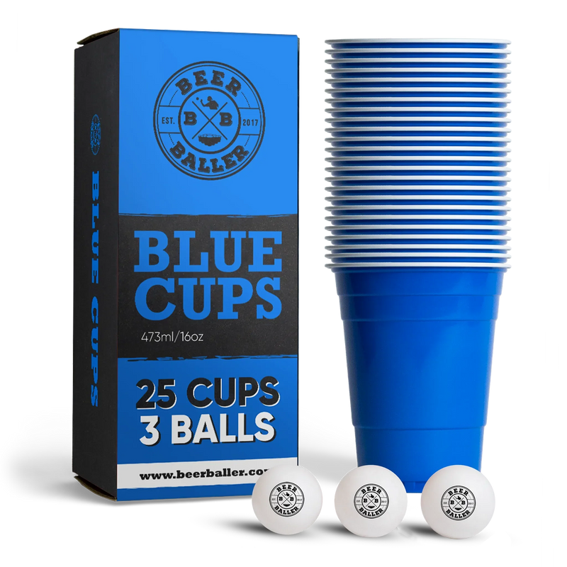 BeerBaller® Beer Pong Becher Set (25x inkl. 3 Bällen)