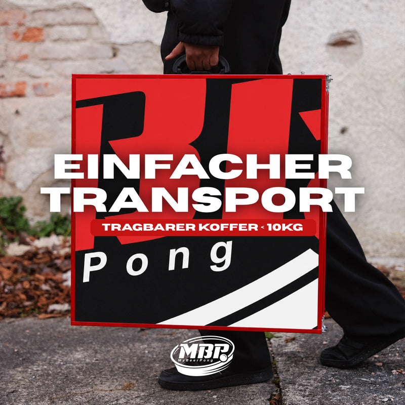 Beer Pong Tisch Set 'Turnier' inkl. 50 Bechern, 6 Bällen & Trinkspiel