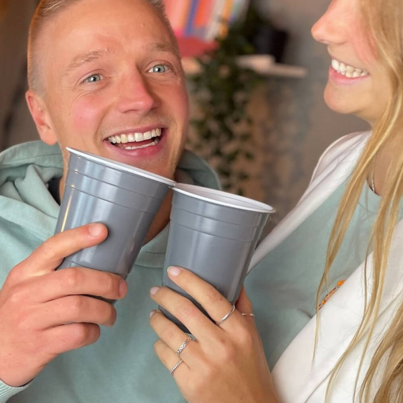 Beer Pong Becher Grau (50x)