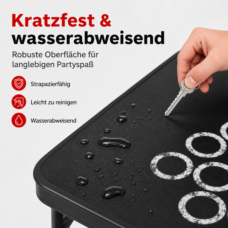 Beer Pong Tisch Set 'Multigame' inkl. Bechern, Bällen & Racks