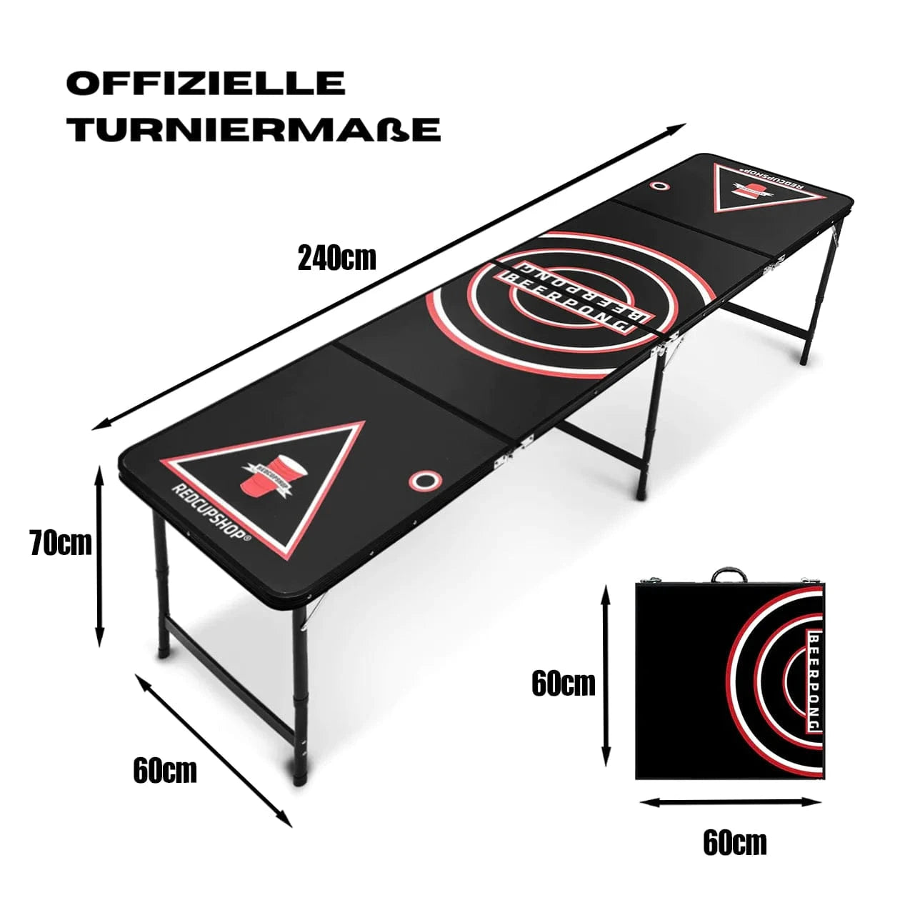 RedCupShop Beer Pong Tisch Turniermaße 