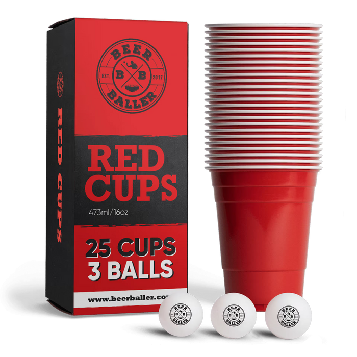 Beer Pong Becher Set Rot