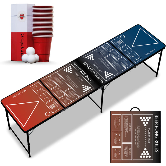 Beer Pong Table Set "Rules" incl. Cups &amp; Balls