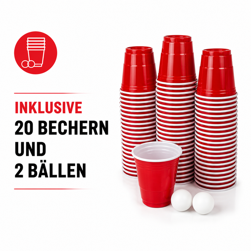 Mini Beer Pong Set (inkl. 20 Shot Bechern & 2 Bällen)