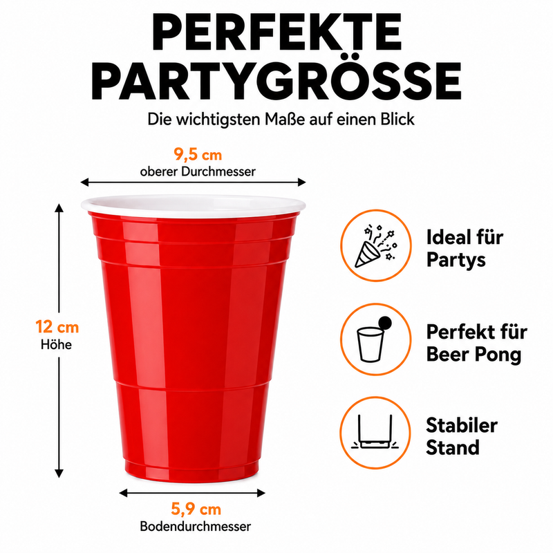 MYBEERPONG® Beer Pong Becher Set (25x inkl. 2 Bällen)