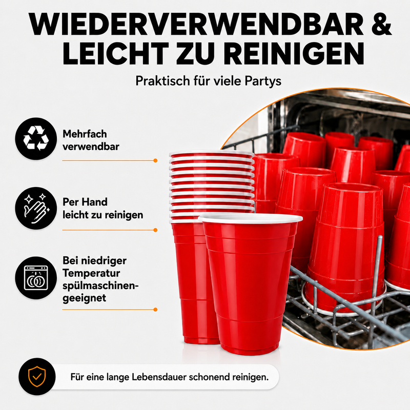 MYBEERPONG® Beer Pong Becher Set (100x inkl. 6 Bällen)