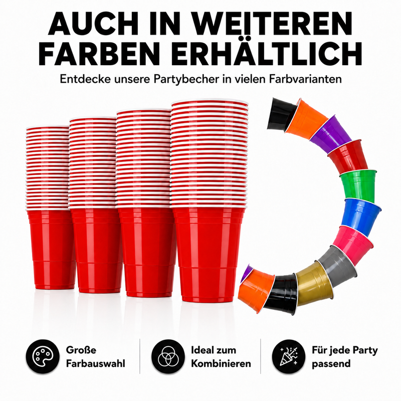 MYBEERPONG® Beer Pong Becher Set (25x inkl. 2 Bällen)