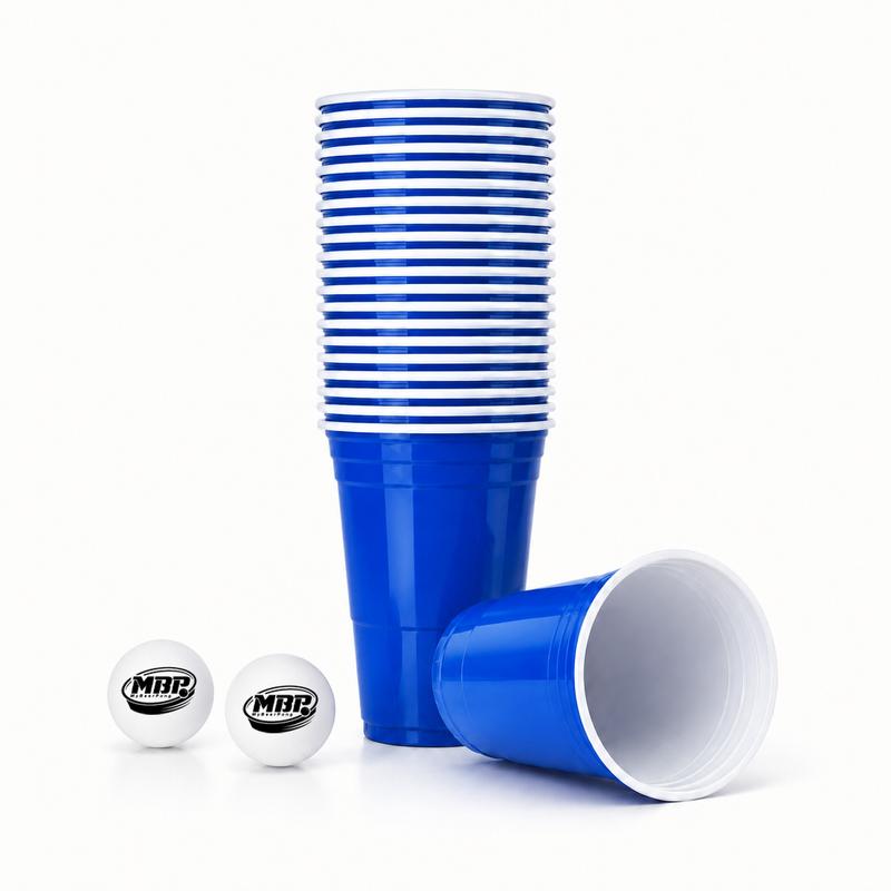 MYBEERPONG® Beer Pong Becher Set (25x inkl. 2 Bällen)
