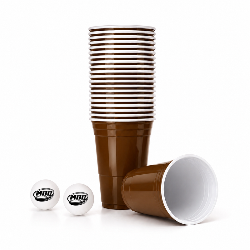 MYBEERPONG® Beer Pong Becher Set (25x inkl. 2 Bällen)