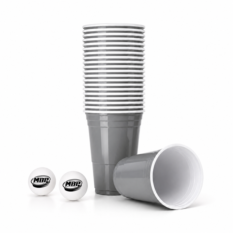MYBEERPONG® Beer Pong Becher Set (25x inkl. 2 Bällen)