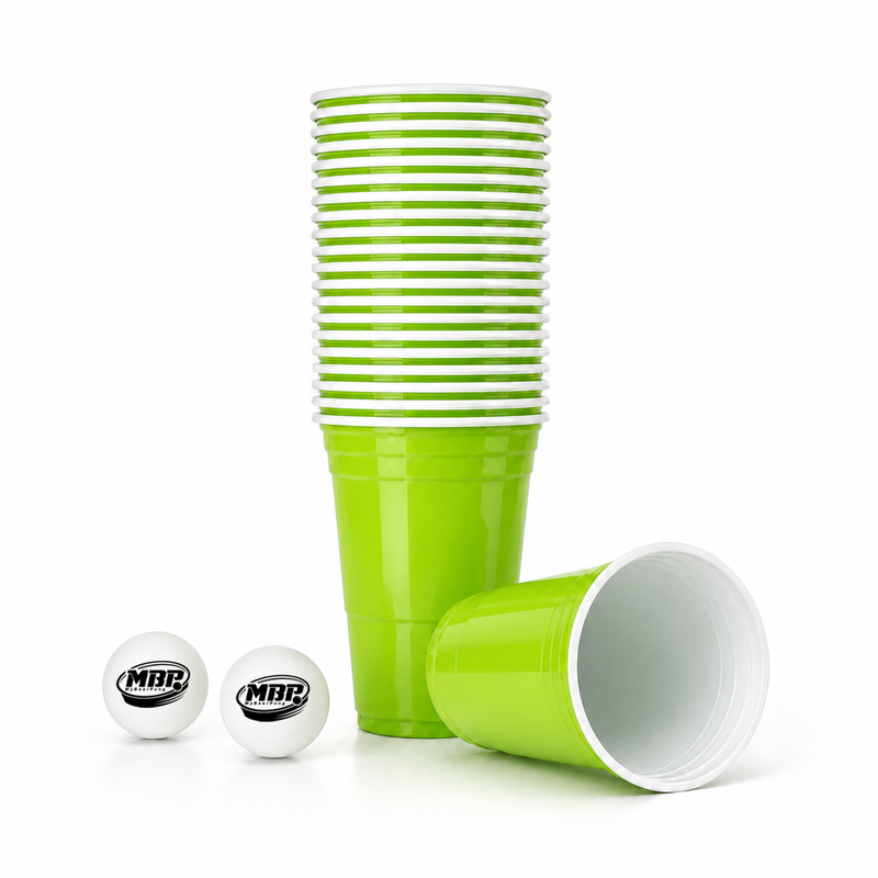 MYBEERPONG® Beer Pong Becher Set (25x inkl. 2 Bällen)