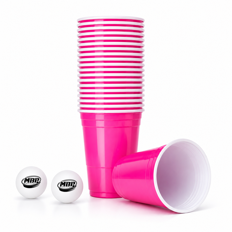 MYBEERPONG® Beer Pong Becher Set (25x inkl. 2 Bällen)