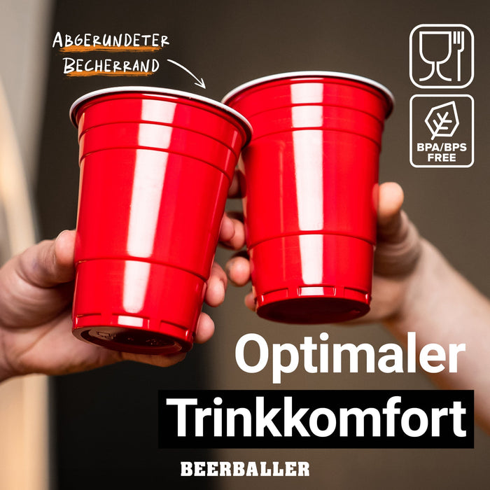 Beer Pong Becher Rot (800x + 96 Bälle) - BeerBaller