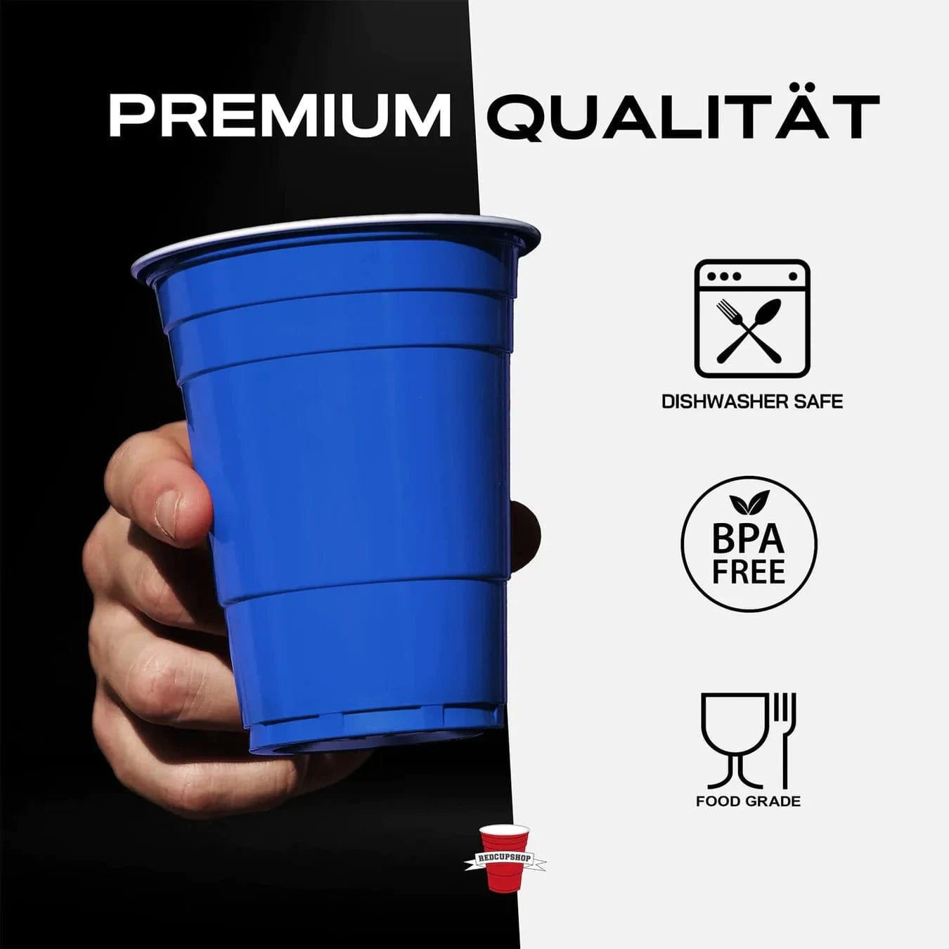 Beer Pong Becher Set (25x Rot/25x Blau + 8 Bälle) - RedCupShop