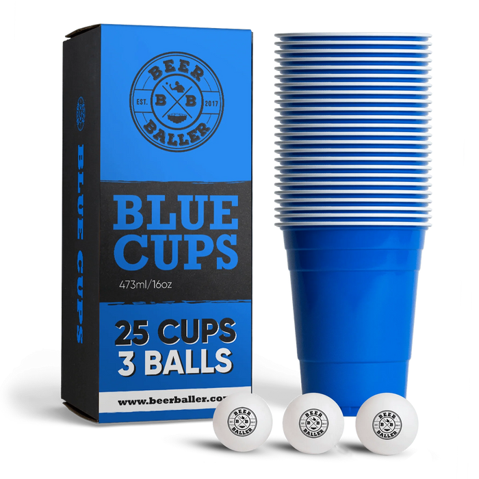 Beer Pong Becher Set Blau - BeerBaller