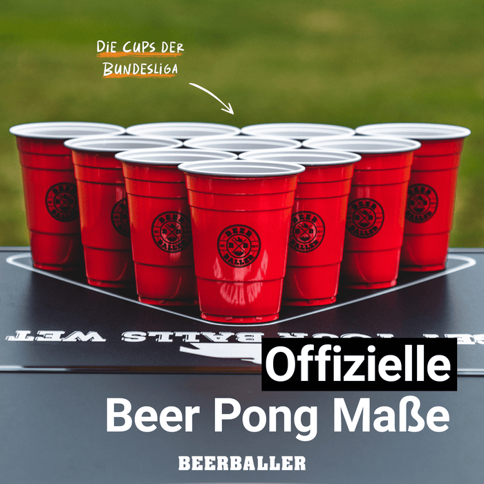 Beer Pong Becher Set Rot mit Logo - BeerBaller