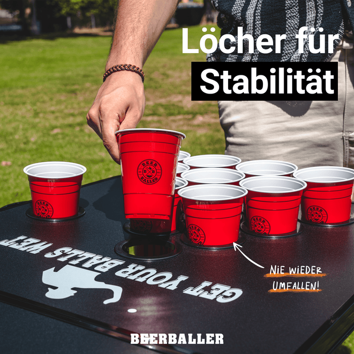 Beer Pong Tisch 'All Black' mit Löchern - BeerBaller