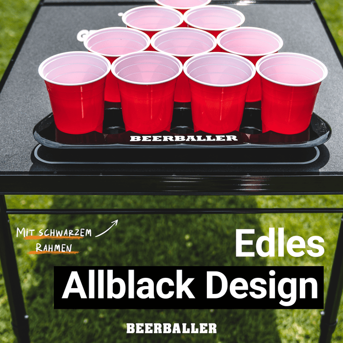 Beer Pong Tisch 'All Black' mit Löchern - BeerBaller
