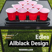 Beer Pong Tisch Set "Allblack" inkl. 50 Becher, 12 Bälle & Party Pong - BeerBaller