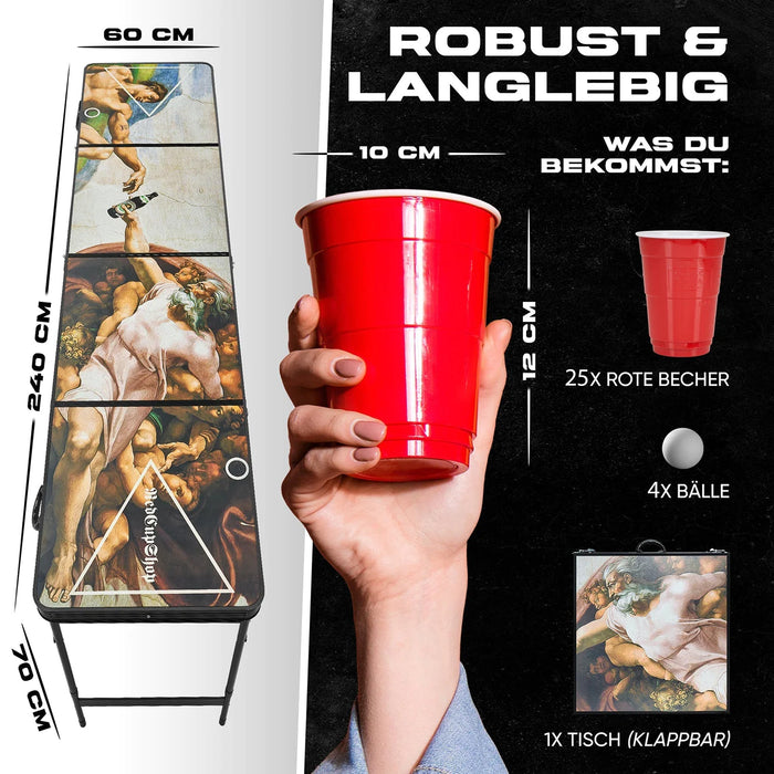 Beer Pong Tisch Set "Schaffung des Bieres" inkl. Becher & Bälle - Beer Pong Tisch - RedCupShop