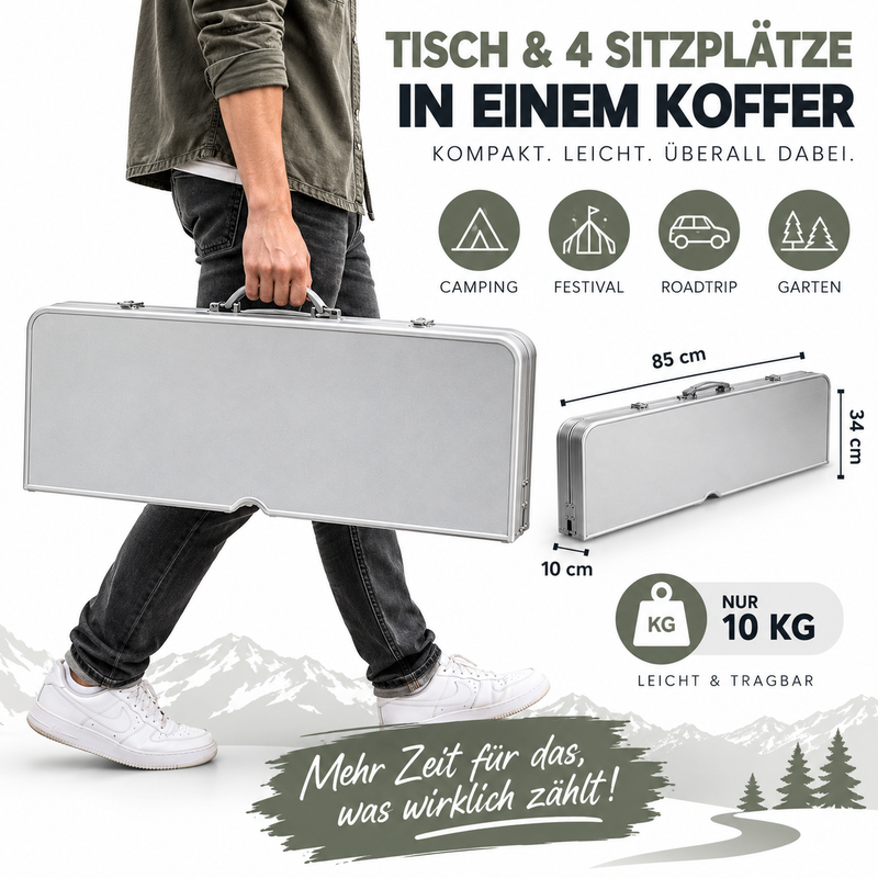 WILDVIVAL® Campinggarnitur mit 4 Sitzen