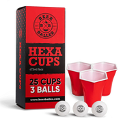 Hexa Beer Pong Becher Set Rot - BeerBaller