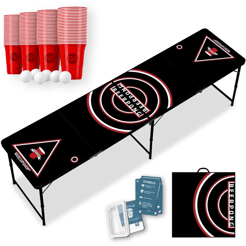 Beer Pong Tisch Set 'Original RedCupshop®' inkl. 50 Bechern, 6 Bällen & Trinkspiel