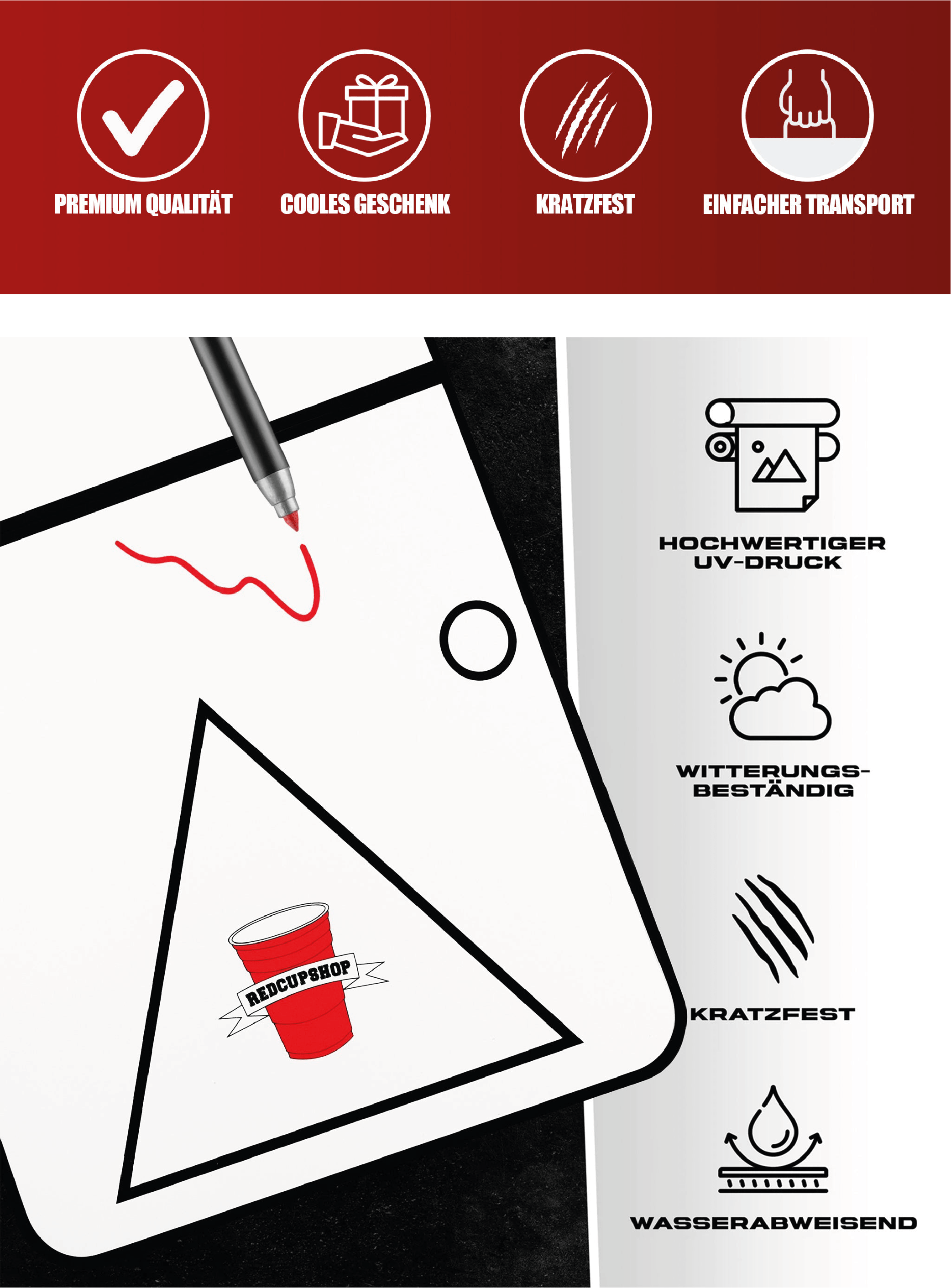 RedCupShop Beer Pong Tisch 'Zum Selbst Gestalten'