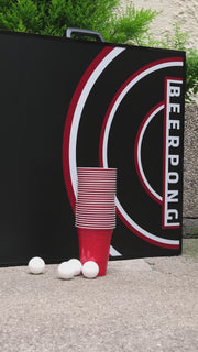 RedCupShop Beer Pong Tisch Set 'OG Red' inkl. 50 Bechern & 8 Bällen