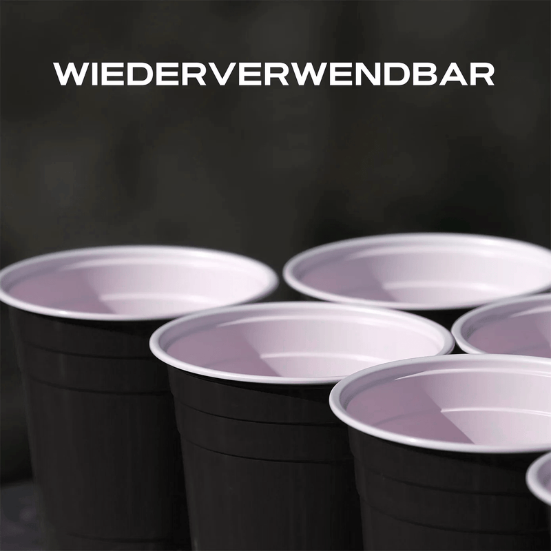 RedCupShop Beer Pong Becher Schwarz (50x + 4 Bälle)
