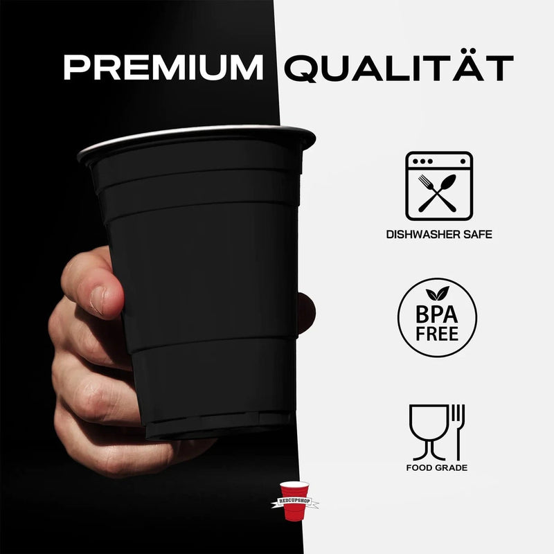 RedCupShop Beer Pong Becher Schwarz (50x + 4 Bälle)