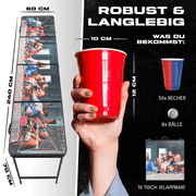 RedCupShop Beer Pong Tisch Set "Abendmahl" inkl. 50 Becher & 8 Bälle