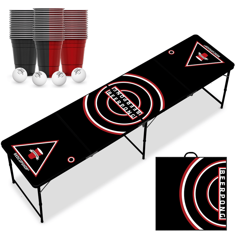 RedCupShop Beer Pong Tisch Set "RedCupShop" inkl. 50 Becher & 8 Bälle