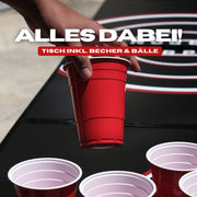 RedCupShop Beer Pong Tisch Set "RedCupShop" inkl. 50 Becher & 8 Bälle