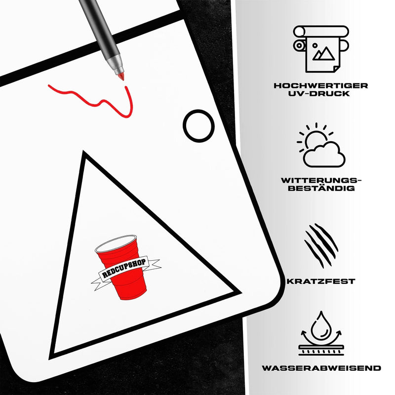 RedCupShop Beer Pong Tisch Set "Zum Selbst Gestalten" inkl. 50 Becher & 8 Bälle