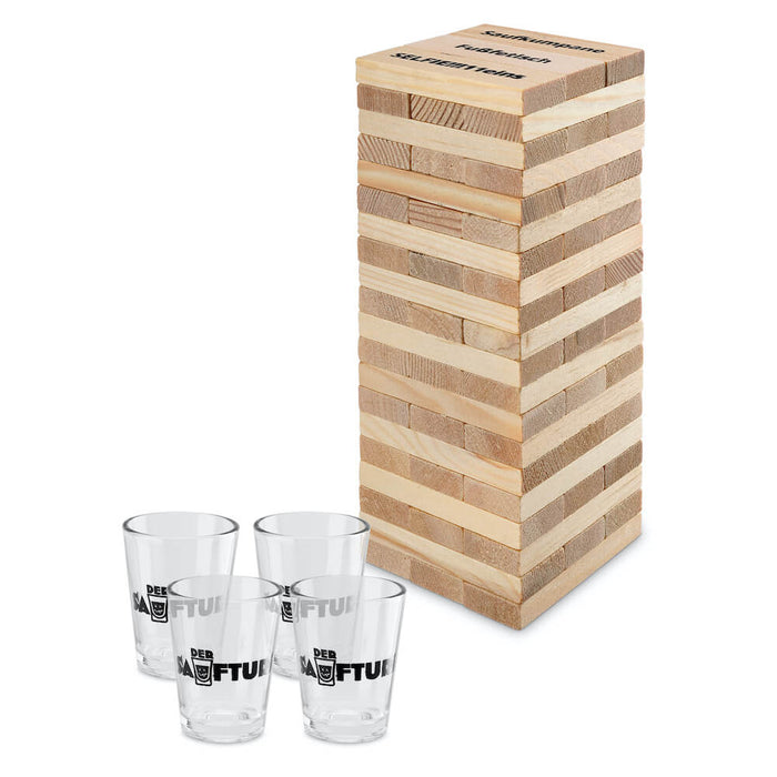 Trinkspiel 'Saufturm' inkl. 4 Shot Gläser