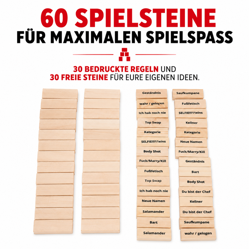 Trinkspiel 'Saufturm' inkl. 4 Shot Gläser
