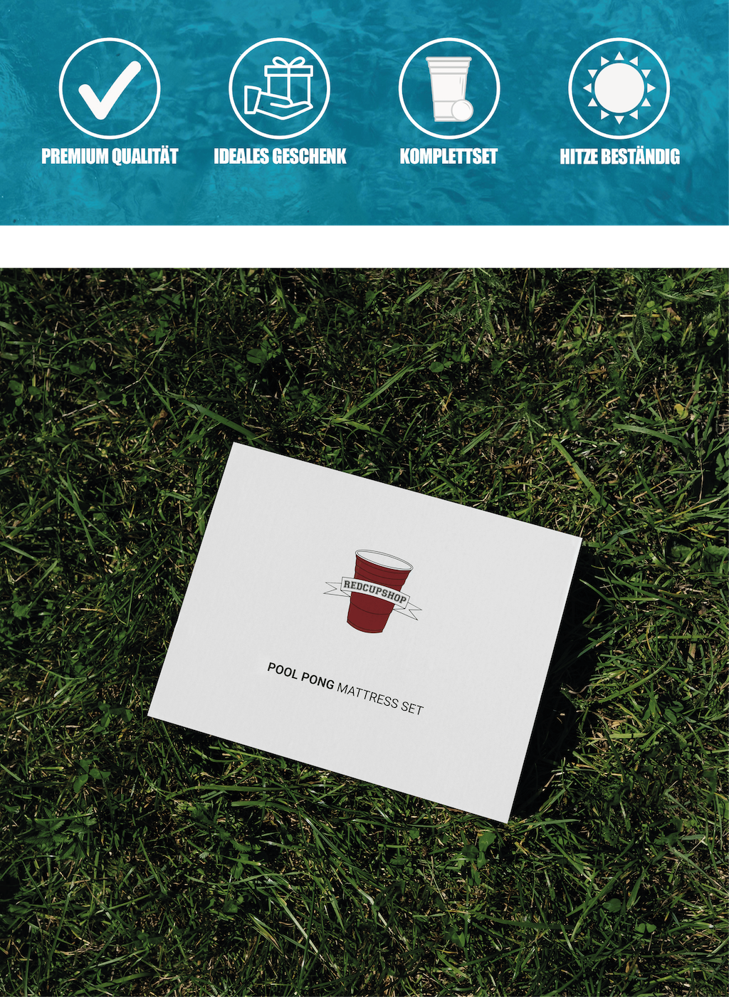 RedCupShop XXL Beer Pong Pool Luftmatratze 'Schaffung'