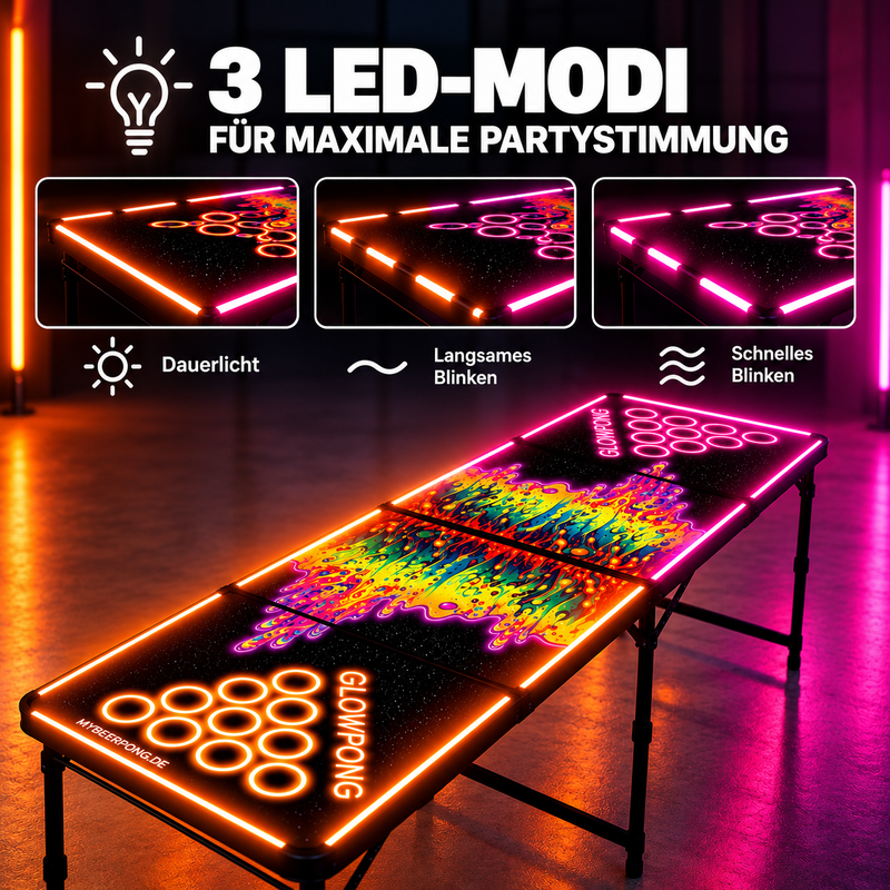 Beer Pong Tisch 'Space Lava' mit LED