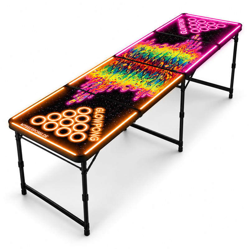 Beer Pong Tisch Set 'Space Lava' inkl. 50 Bechern, 6 Bällen & Trinkspiel