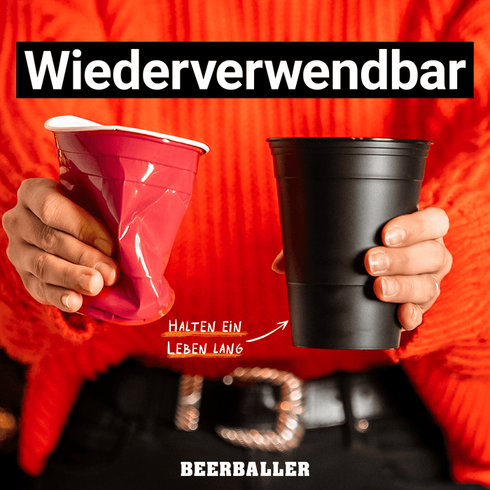 Unbreakable Cups Rot/Schwarz - BeerBaller